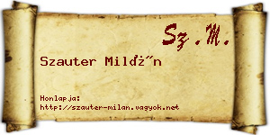 Szauter Milán névjegykártya