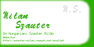 milan szauter business card